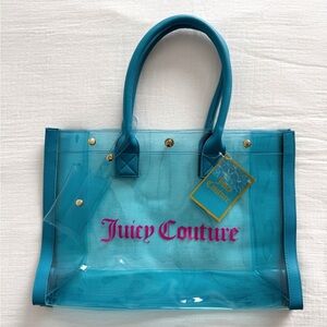 Large Juicy Couture Transparent Blue Tote Bag